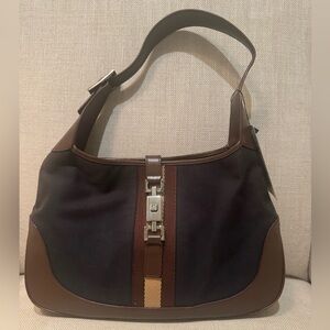 Vintage Gucci Nylon and Leather Jackie Shoulder Bag